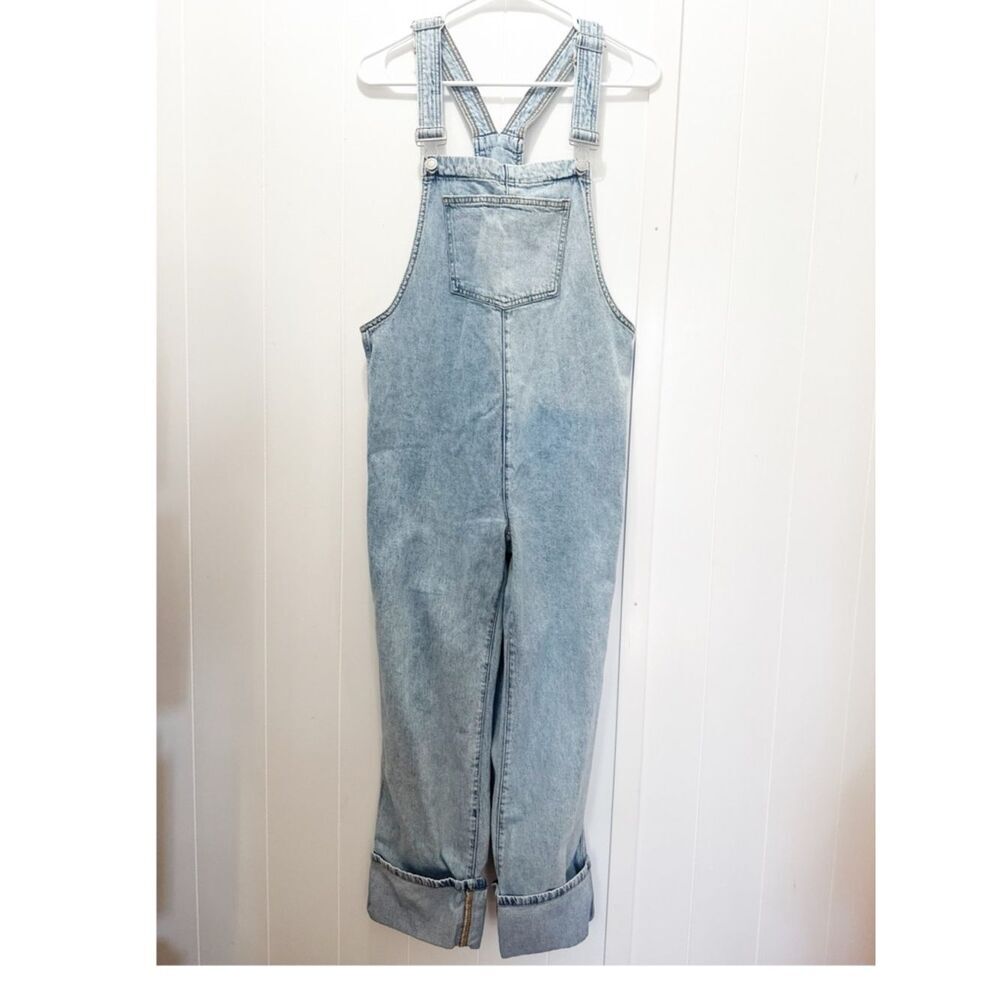 WeWoreWhat basic denim boyfriend relaxed overall light wash size extra small